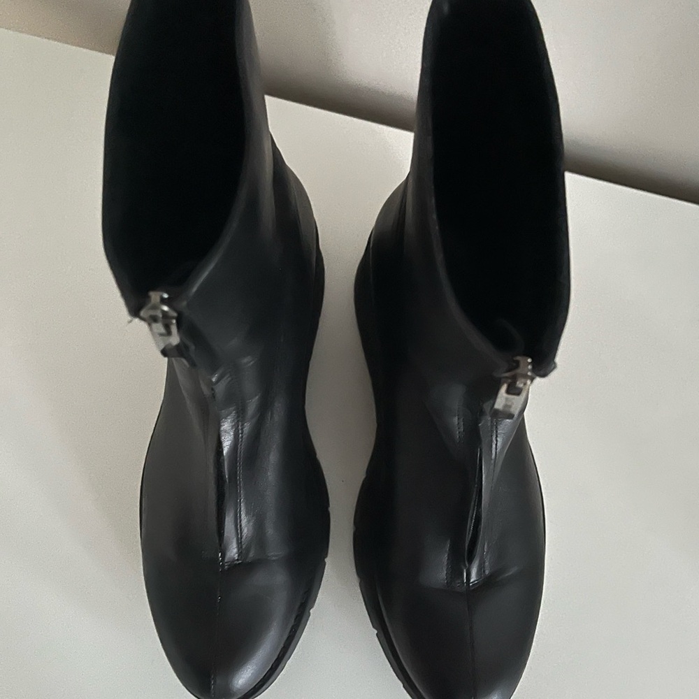 La Canadienne Gale Zip Up Black Platform Winter Ankle Boots 9.5 - Picture 5 of 9